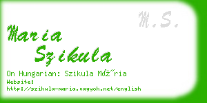 maria szikula business card